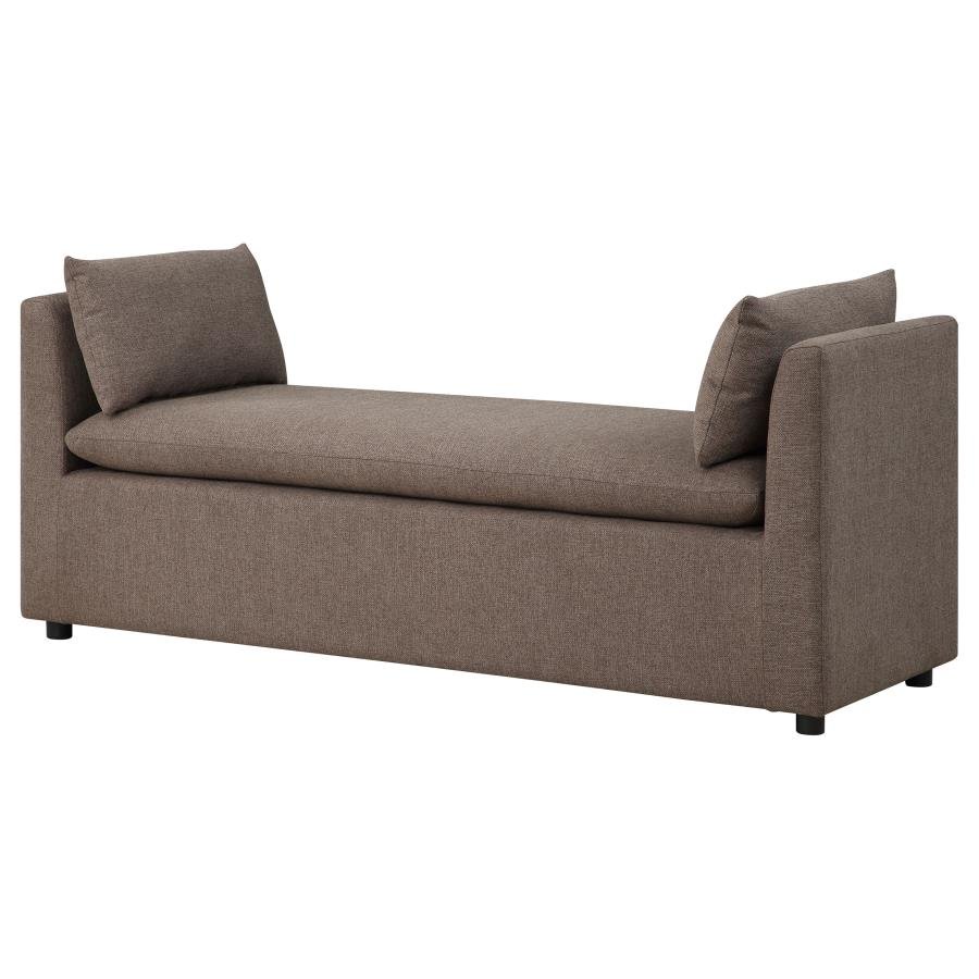 910280_04x900.jpg ROBIN UPHOLSTERED ACCENT BENCH WITH ARMRESTS BROWN - Image 4
