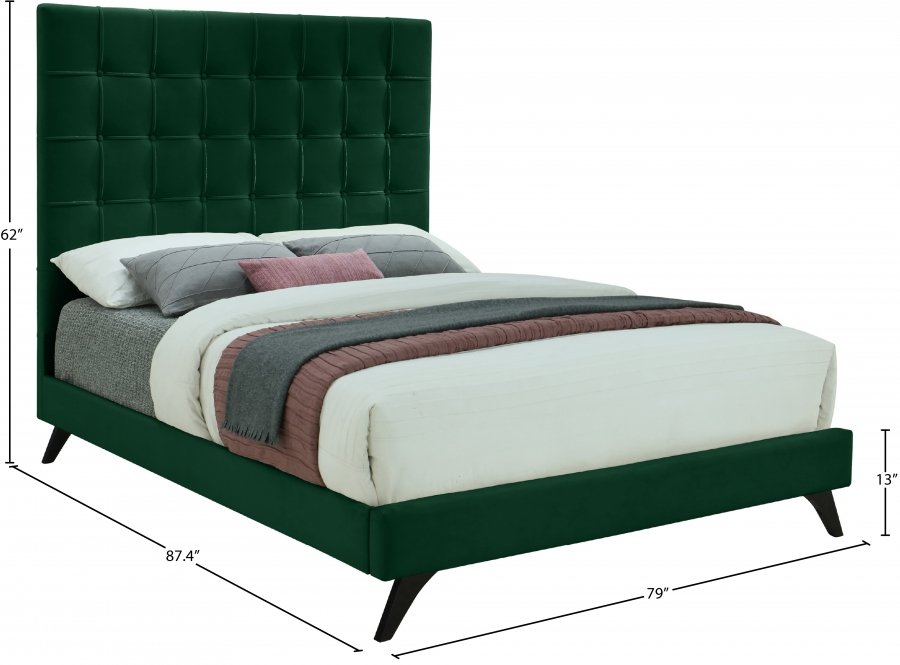 Elly Velvet Upholstered Bed - Image 10