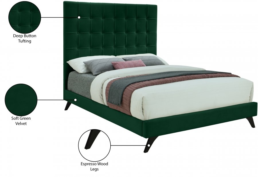 Elly Velvet Upholstered Bed - Image 11