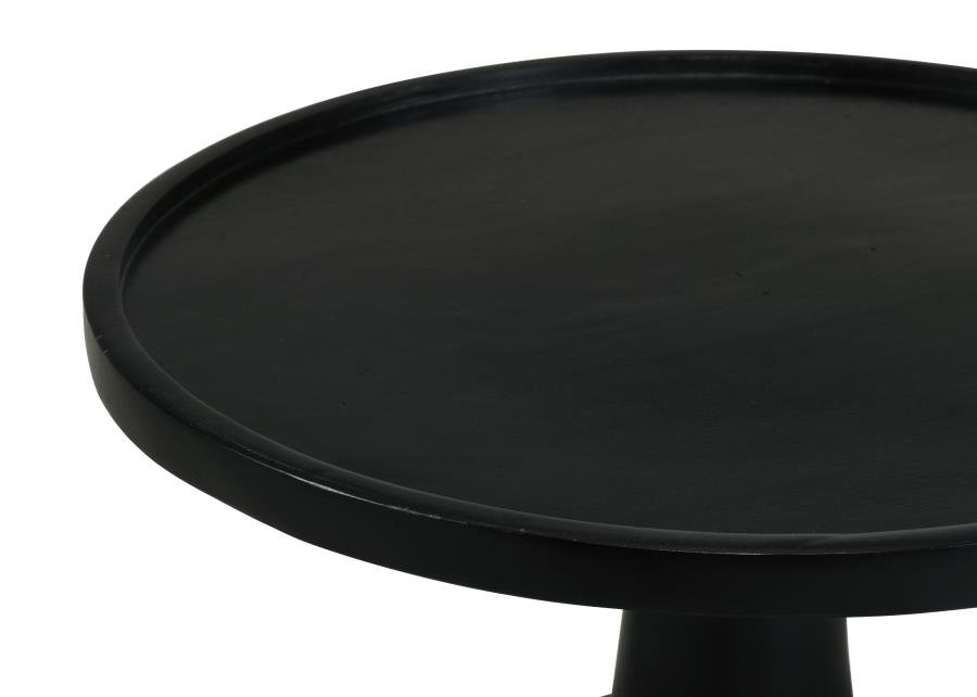 IXIA ROUND SOLID MANGO WOOD ACCENT SIDE TABLE BLACK STAIN - Image 4