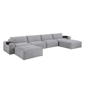 9155GY*61L1R2OT 6-Piece Modular Sectional with Two Ottomans