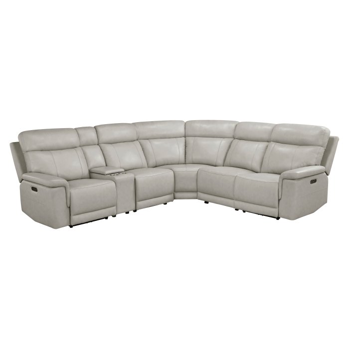 9199TPE*6LRRRPWH 6-Piece Modular Power Reclining Sectional with Power Headrests and Charging Ports