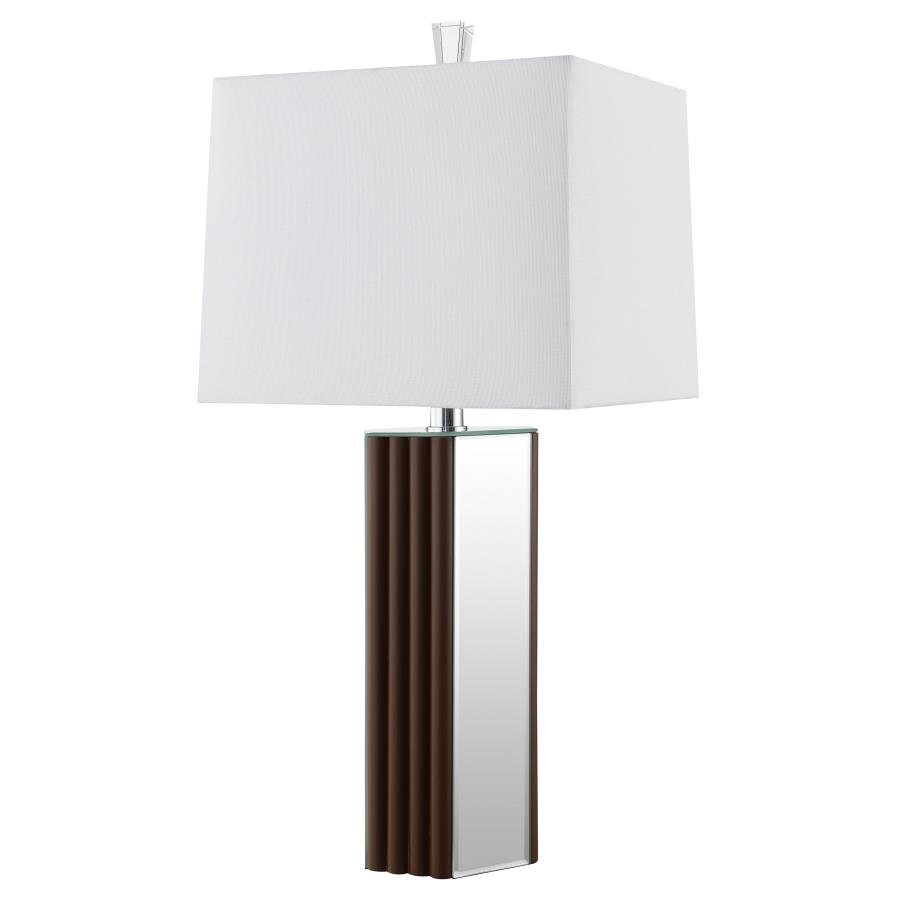 ELENA 30-INCH SQUARE TAPERED MIRRORED TABLE LAMP BROWN - Image 4