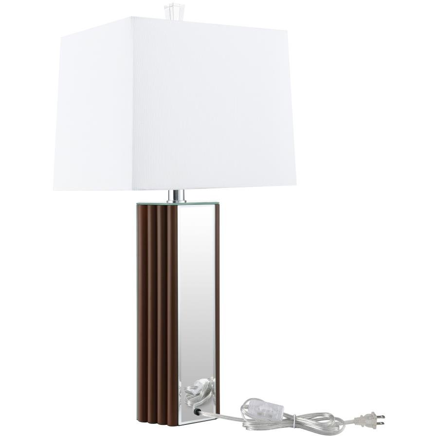 ELENA 30-INCH SQUARE TAPERED MIRRORED TABLE LAMP BROWN - Image 5