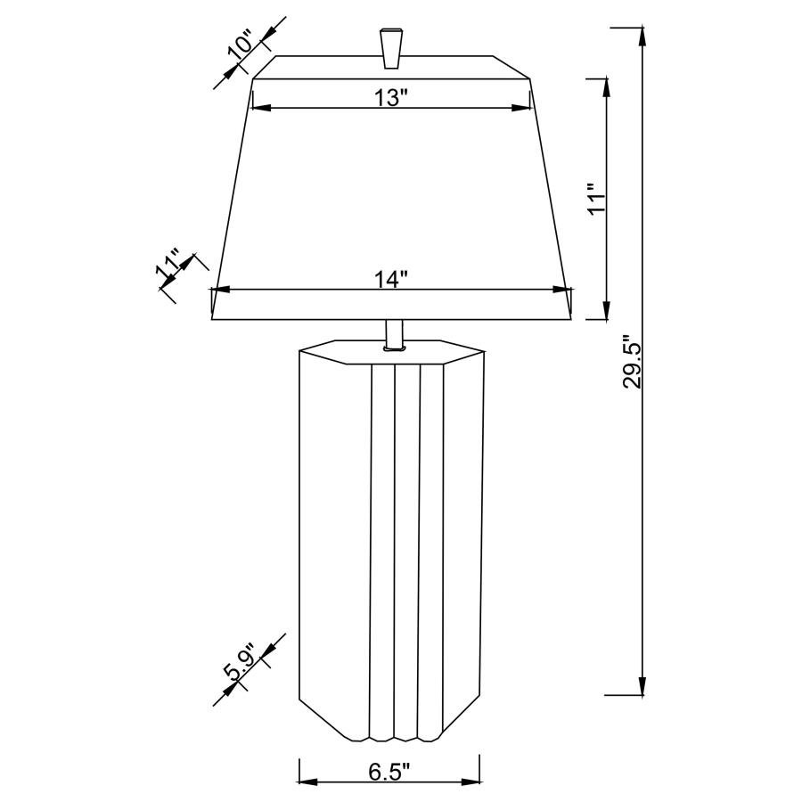 ELENA 30-INCH SQUARE TAPERED MIRRORED TABLE LAMP BROWN - Image 7