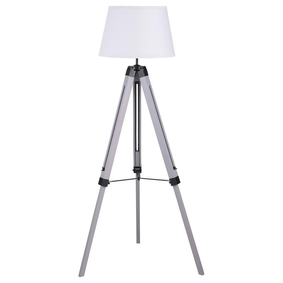 DAYTON 56-INCH EMPIRE SHADE METAL TRIPOD FLOOR LAMP GREY