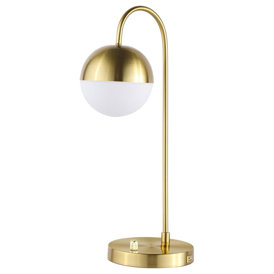 MERRICK 21-INCH SPHERICAL ARCHED BEDSIDE TABLE LAMP GOLD