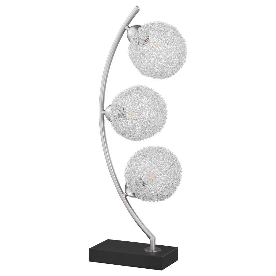 CLAUDIA 30-INCH WOVEN SPHERICAL METAL TABLE LAMP BLACK