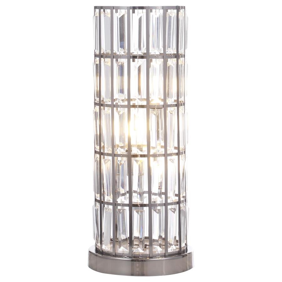 WANDA 20-INCH CRYSTAL SHADE BEDSIDE TABLE LAMP BLACK