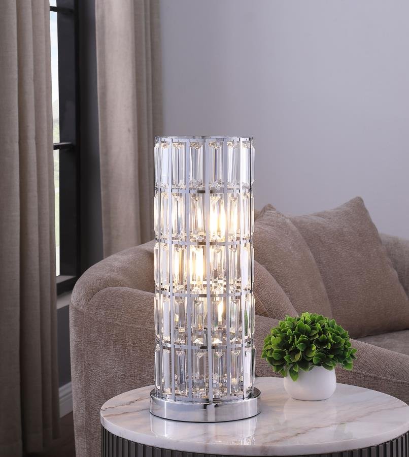 920235_01x900.jpg WANDA 20-INCH CRYSTAL SHADE BEDSIDE TABLE LAMP SILVER - Image 2