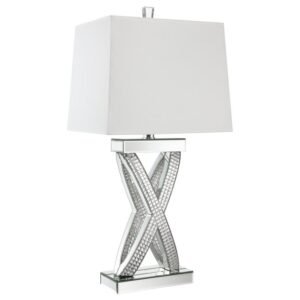 DOMINICK 31-INCH TAPERED MIRRORED ACRYLIC TABLE LAMP SILVER