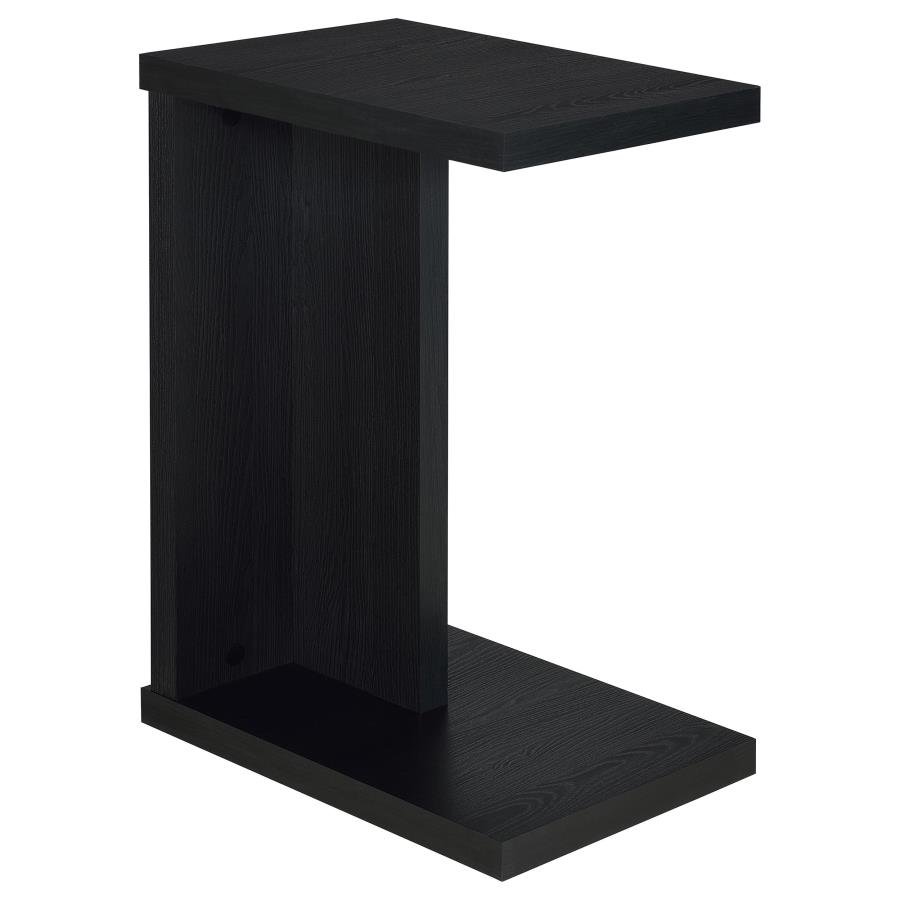CLOWER ENGINEERED WOOD C-SHAPED SOFA SIDE TABLE BLACK