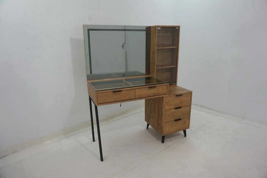 SOUZA 5-DRAWER MAKEUP VANITY TABLE WITH LED MIRROR MANGO