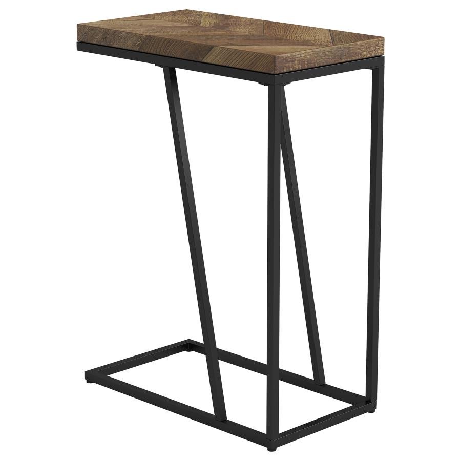 SERGIO ENGINEERED WOOD C-SHAPED SIDE TABLE RUSTIC TOBACCO