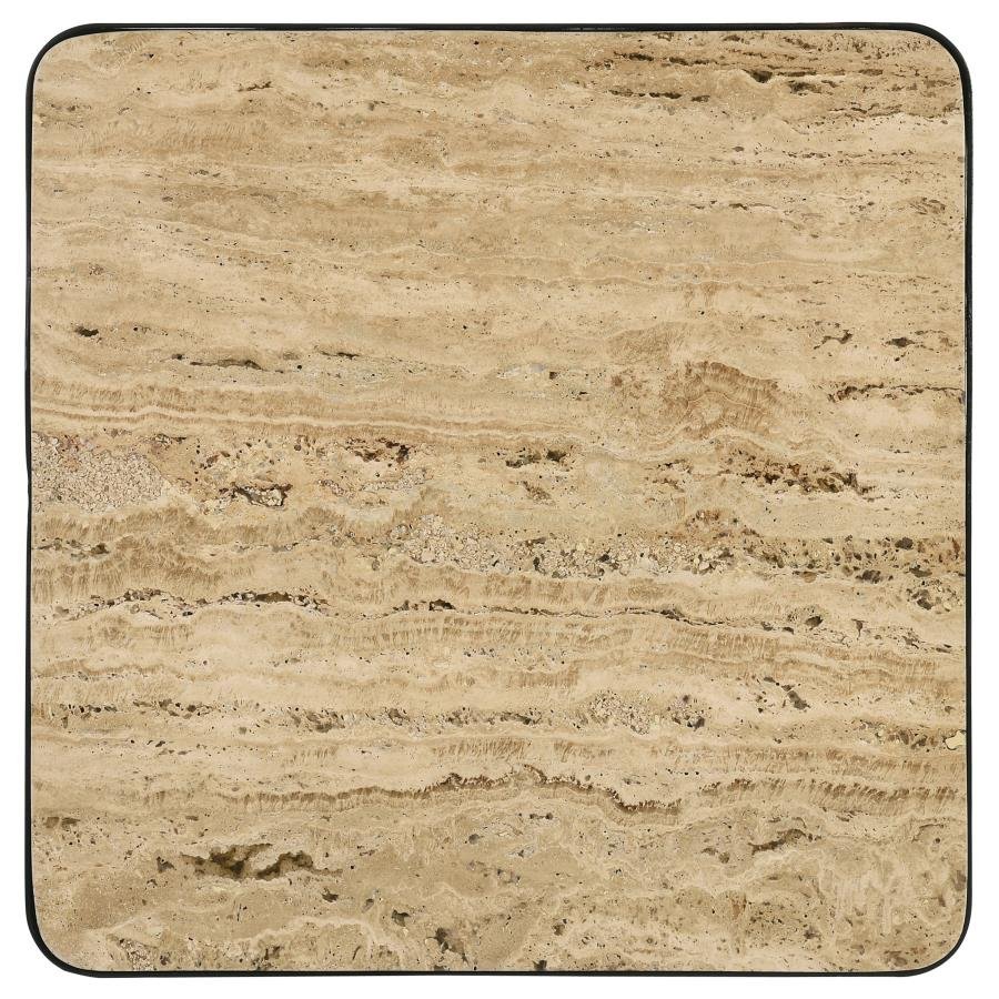 ELYNA SQUARE STONE TOP ACCENT SIDE TABLE BEIGE - Image 7