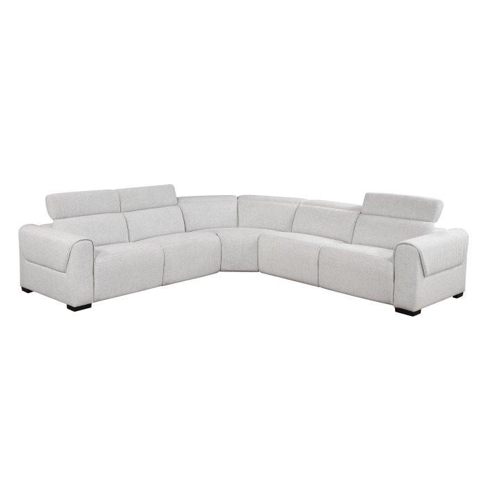 9455CLD*5LRRRPWH 5-Piece Modular Power Reclining Sectional with Power Headrests, Charging Ports