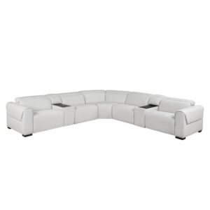 9455CLD*7LRRRPWH 7-Piece Modular Power Reclining Sectional with Power Headrests