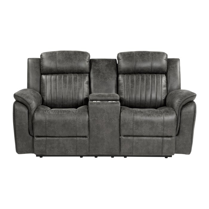 9479BRG-2 Double Reclining Love Seat with Center Console