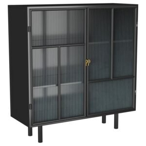 DALIA 2-DOOR ACCENT STORAGE CABINET WITH SHELVING BLACK