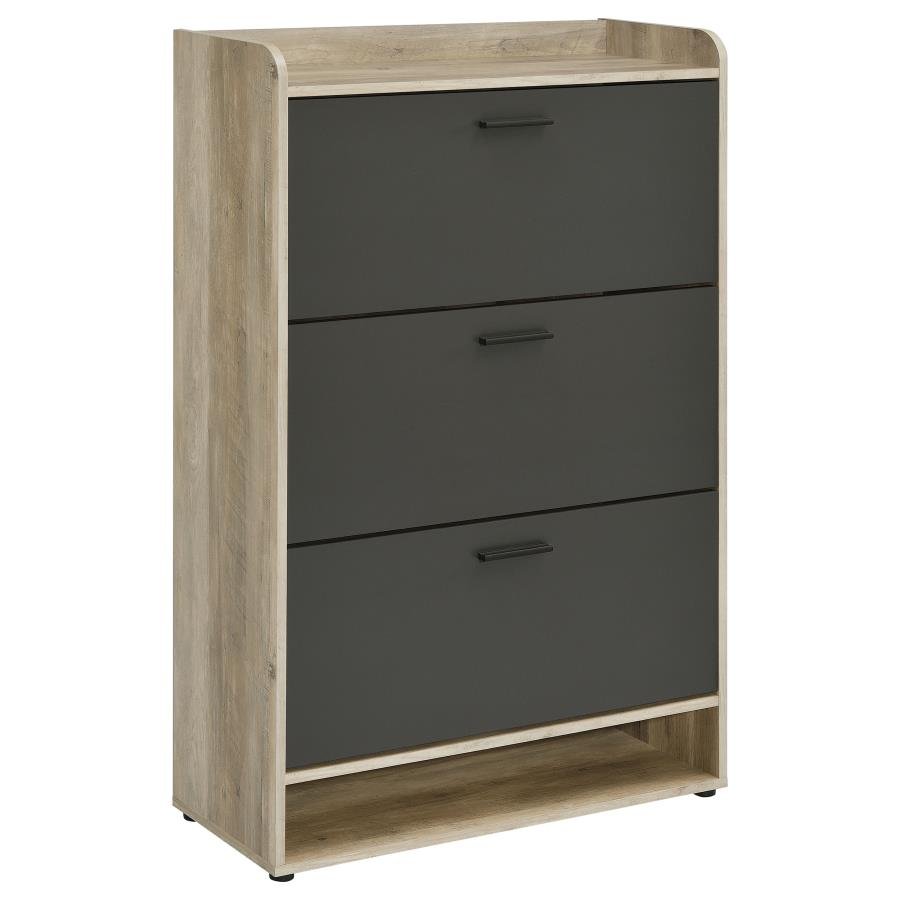 DENIA 3-TIER ENGINEERED WOOD SHOE CABINET GREY