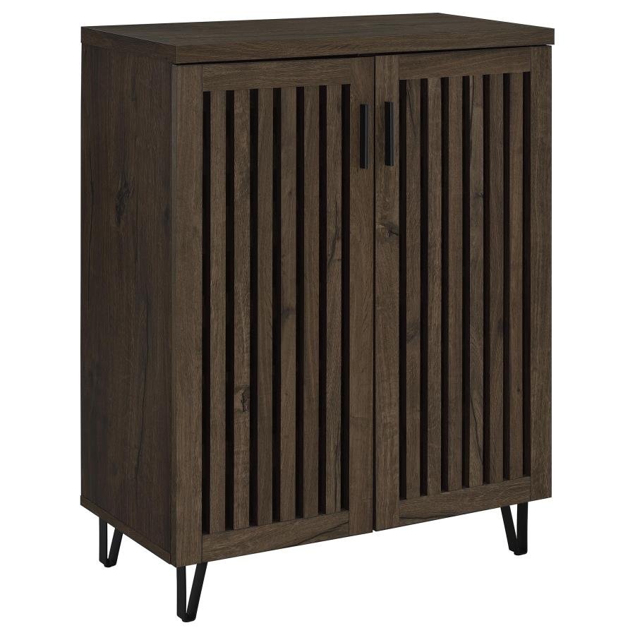 BRIXTON 2-DOOR ENTRYWAY SHOE STORAGE CABINETS SMOKED OAK