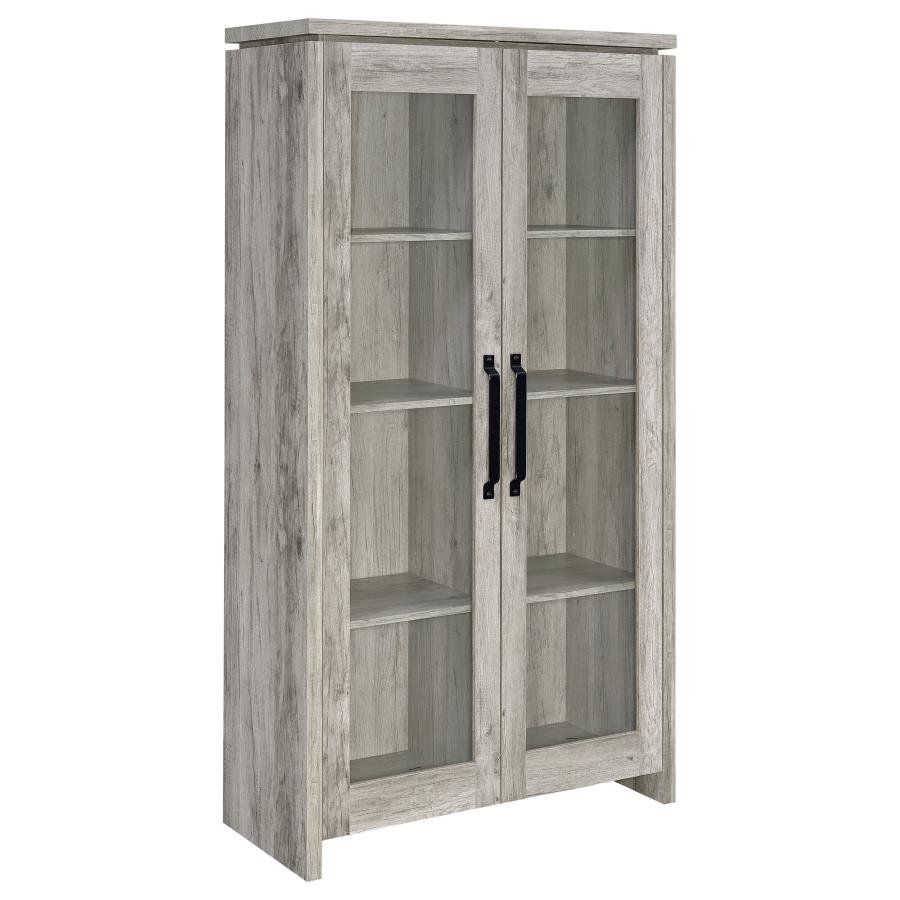 ALEJO 2-DOOR ENGINEERED WOOD TALL CABINET GREY DRIFTWOOD