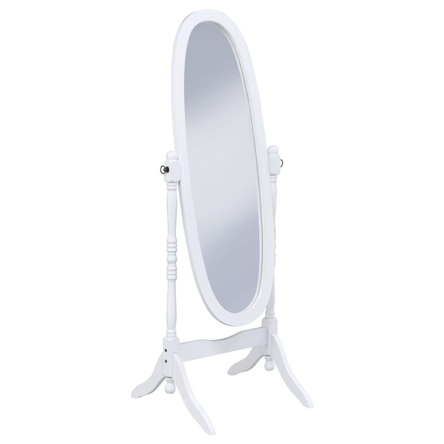 FOYET WOOD ADJUSTABLE FULL LENGTH CHEVAL MIRROR WHITE