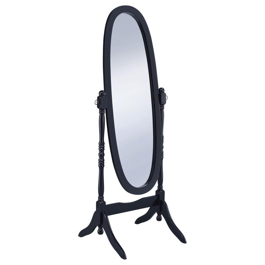 FOYET WOOD ADJUSTABLE FULL LENGTH CHEVAL MIRROR BLACK