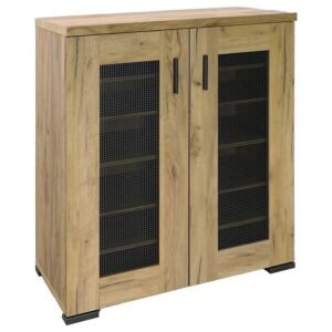 BRISTOL 6-SHELF ENGINEERED WOOD SHOE CABINET GOLDEN OAK