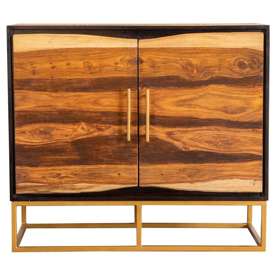 ZARA 2-DOOR 40-INCH WOOD ACCENT STORAGE CABINET BLACK WALNUT