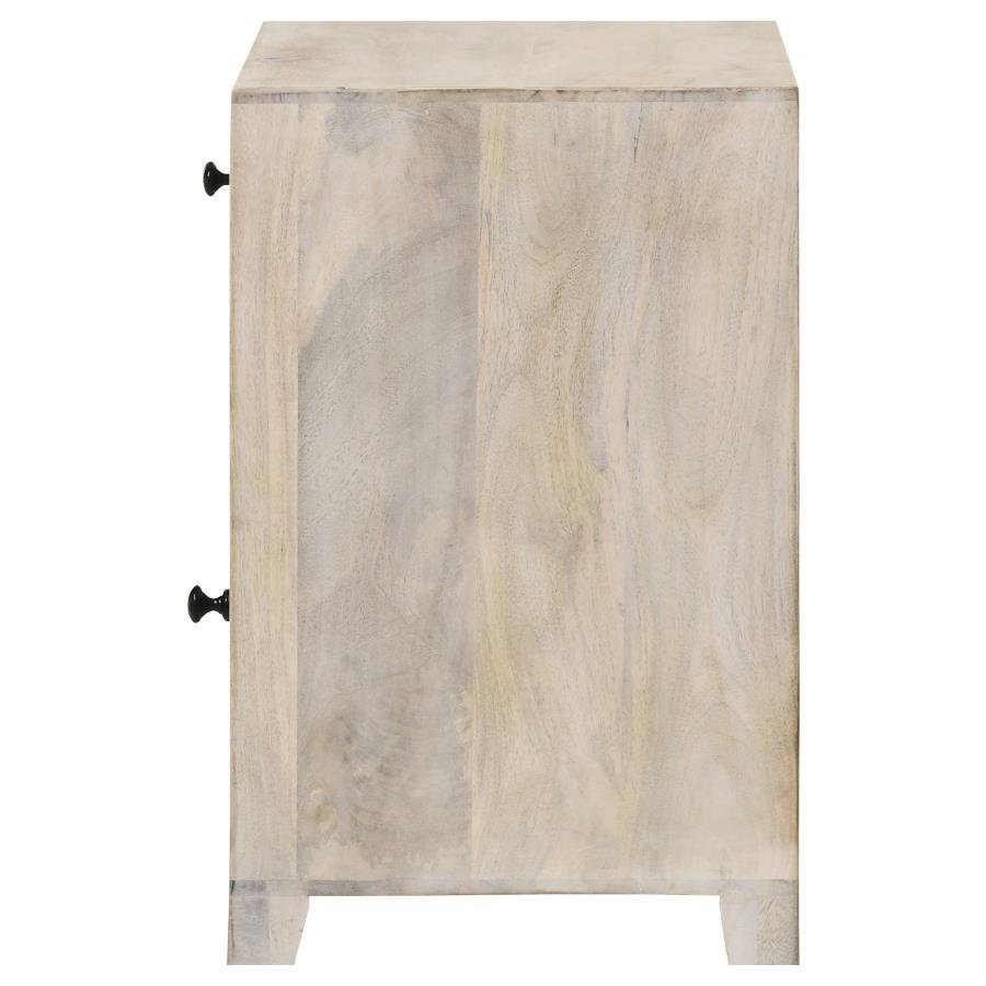 AUGUST 1-DRAWER TRELLIS PATTERN STORAGE CABINET WHITE WASHED - Image 6