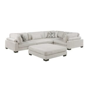 9555BEG*53CRACOT 5-Piece Modular Sectional with Ottoman