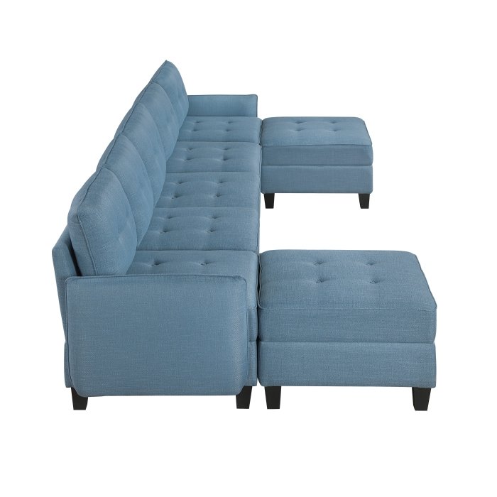 9557BUE*7SC2OT 7-Piece Sectional with Storage and Two Ottomans - Image 3