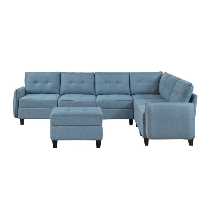 9557BUE*7SCOT 7-Piece Sectional with Storage and Ottoman - Image 3