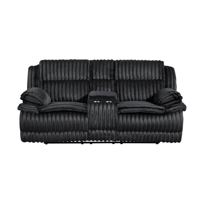 9577BK-2 Double Reclining Love Seat with Center Console