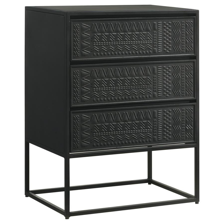 ALCOA 3-DRAWER MULTI-PURPOSE TALL ACCENT CABINET BLACK