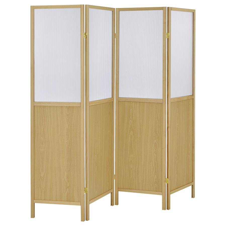 MATTISON 4-PANEL ROOM DIVIDER FOLDING SHOJI SCREEN NATURAL