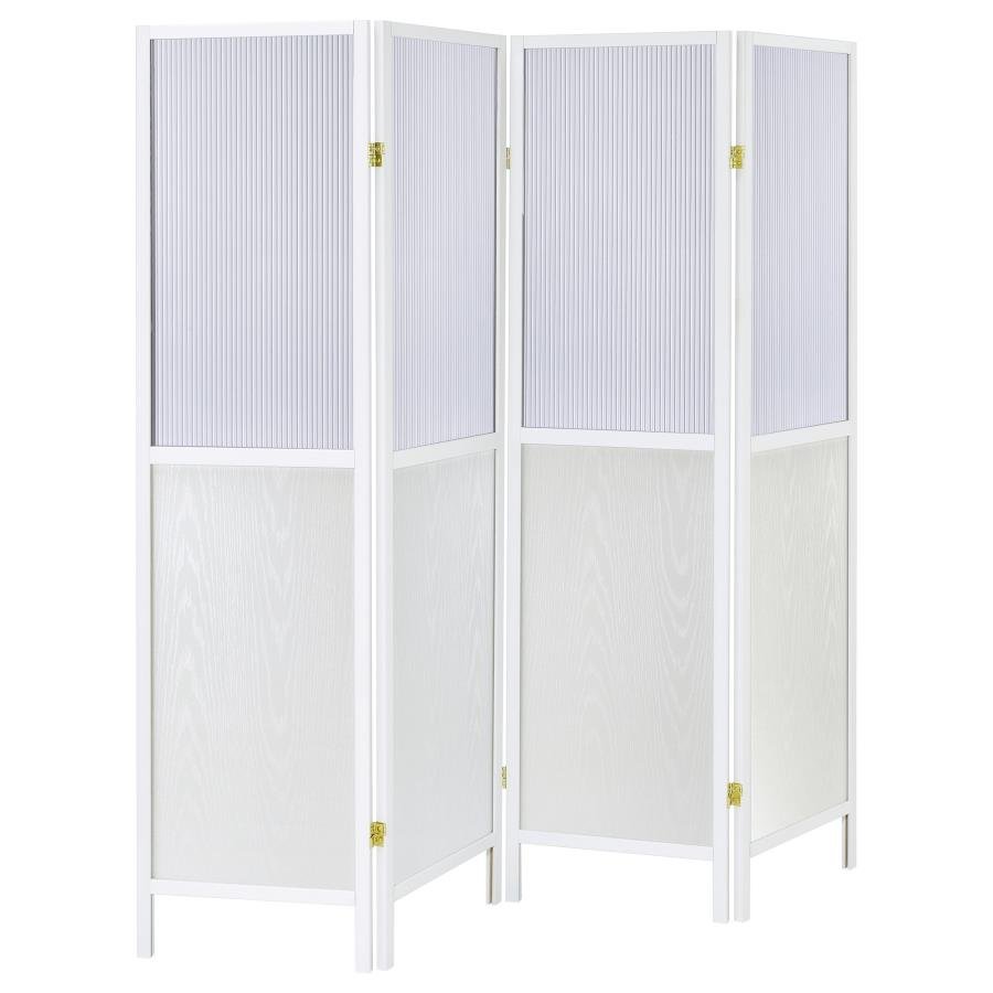 MATTISON 4-PANEL ROOM DIVIDER FOLDING SHOJI SCREEN WHITE