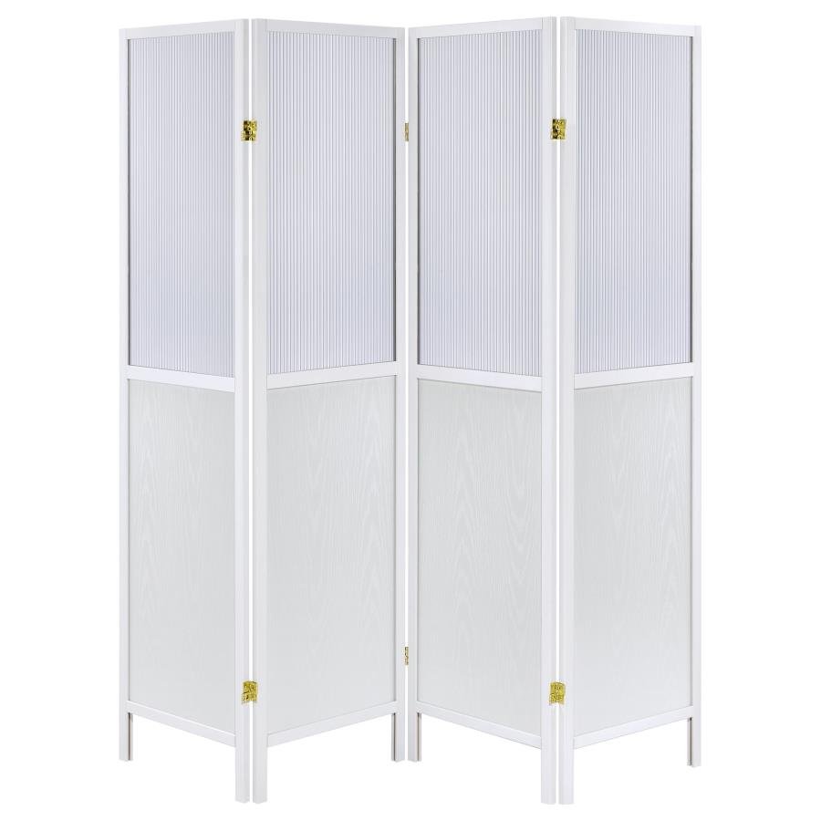 960122_03x900.jpg MATTISON 4-PANEL ROOM DIVIDER FOLDING SHOJI SCREEN WHITE - Image 3