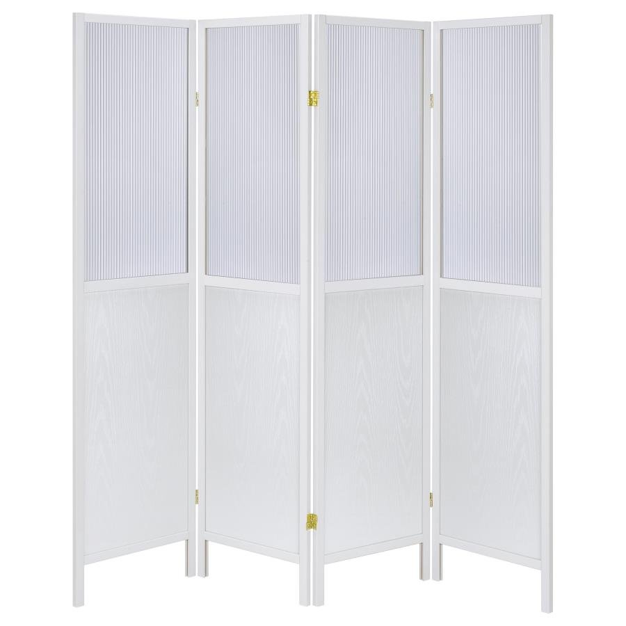 960122_04x900.jpg MATTISON 4-PANEL ROOM DIVIDER FOLDING SHOJI SCREEN WHITE - Image 4