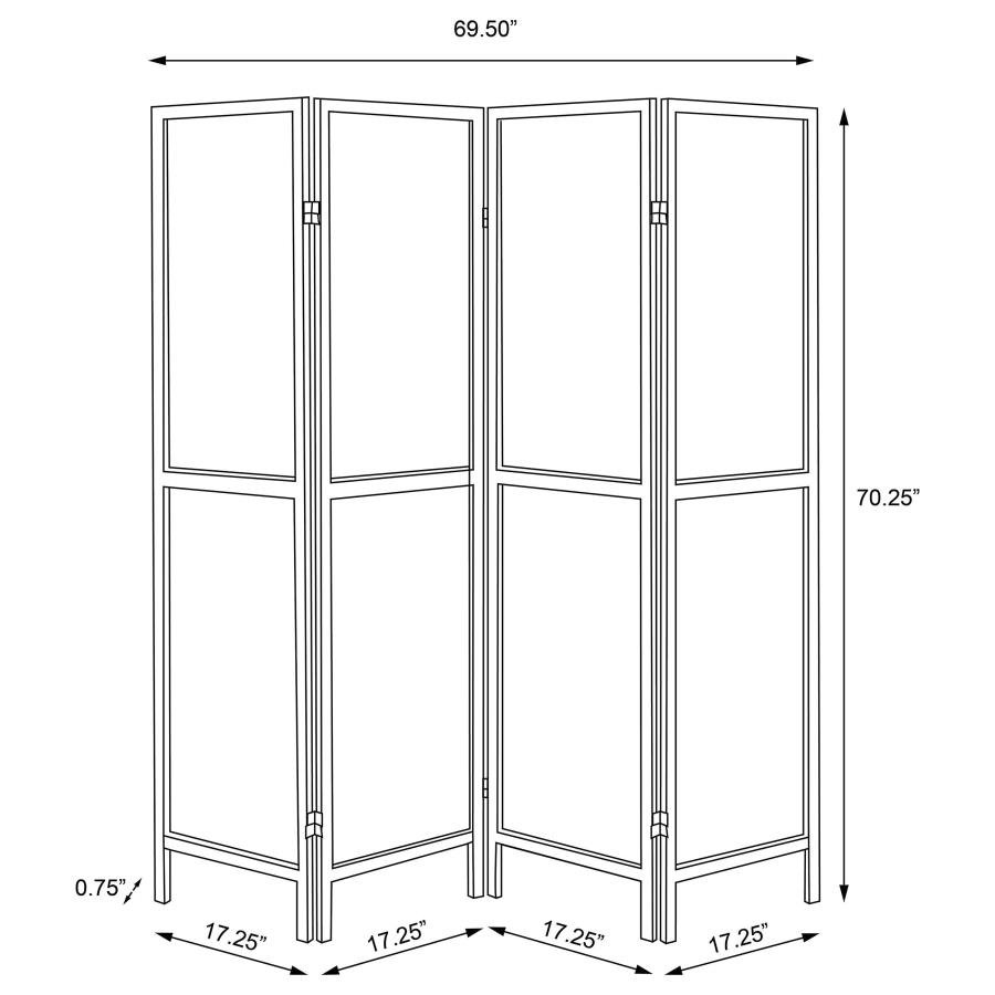 960122_06x900.jpg MATTISON 4-PANEL ROOM DIVIDER FOLDING SHOJI SCREEN WHITE - Image 6