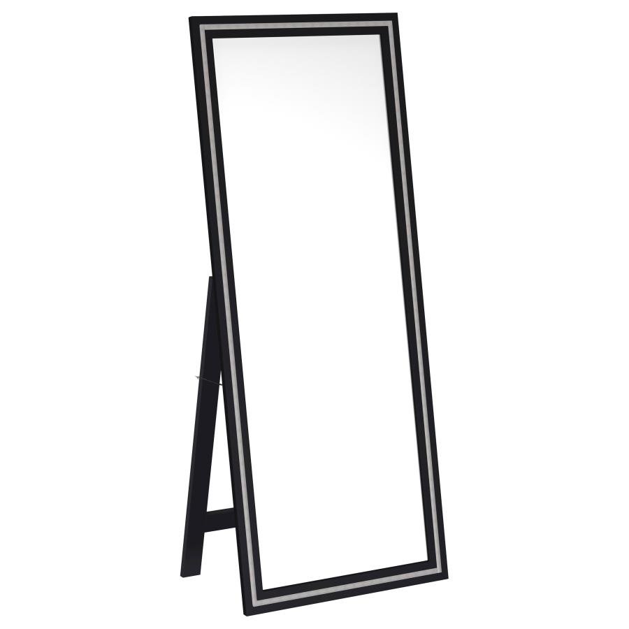 WINDROSE 28 X 67 INCH TEMPERED LED STANDING MIRROR BLACK