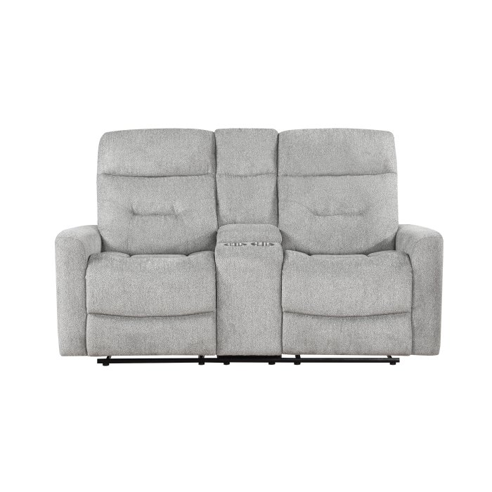9610GY-2 Double Reclining Love Seat with Center Console