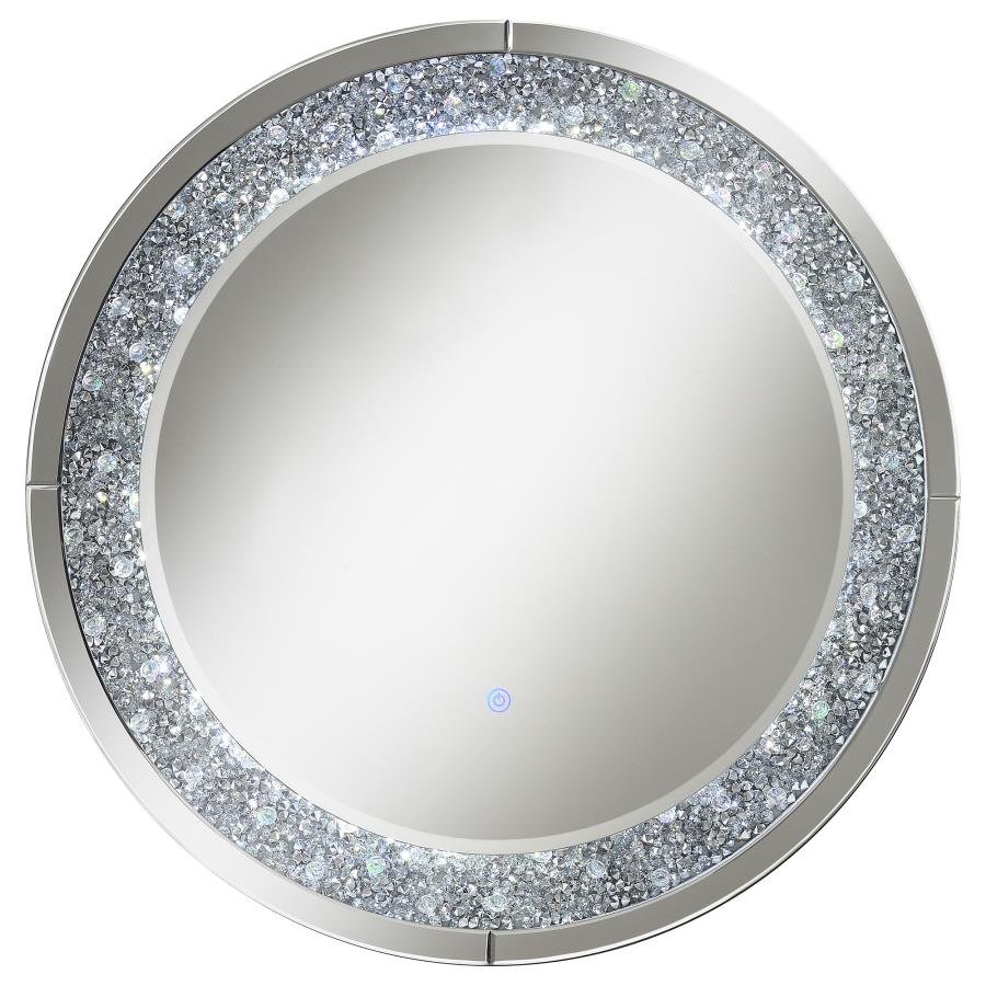 LIXUE 32 X 32 INCH ROUND WALL MIRROR LED LIGHTING SILVER