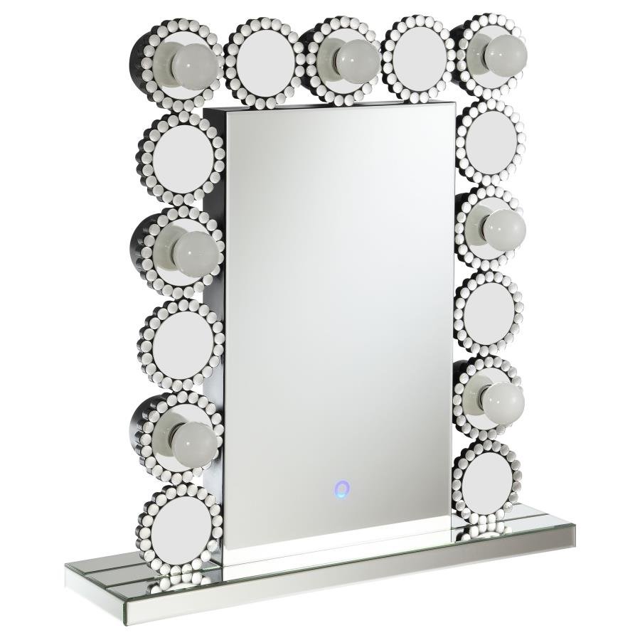 AGHES VANITY MIRROR WITH LIGHTING SILVER