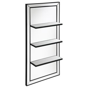 ORIEL 24 X 47 INCH RECTANGULAR 3-SHELF WALL MIRROR SILVER