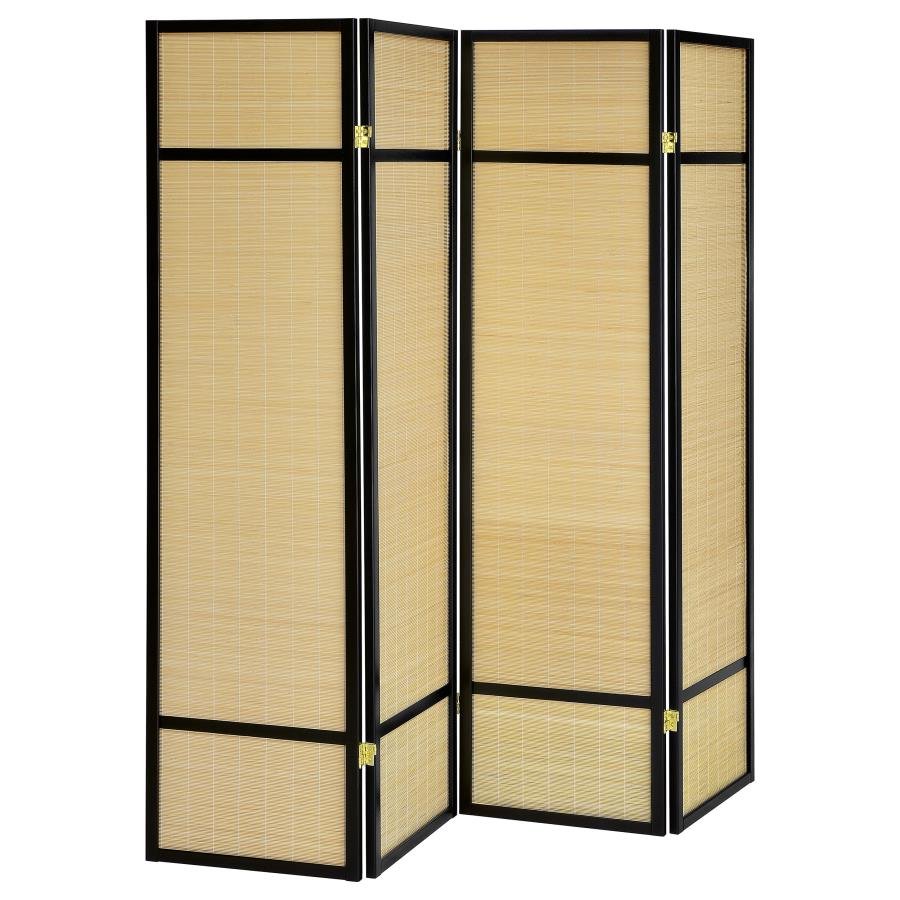 PEARCE 4-PANEL BAMBOO ROOM DIVIDER FOLDING SCREEN NATURAL