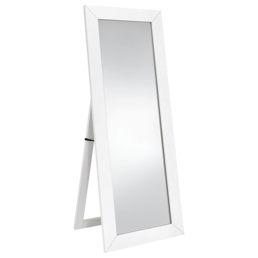 CADENCE TEMPERED GLASS FULL LENGTH MIRROR WHITE HIGH GLOSS