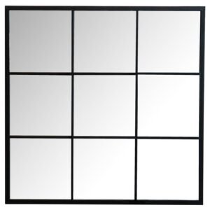 QUETZAL 35 X 35 INCH SQUARE WINDOW PANE WALL MIRROR BLACK