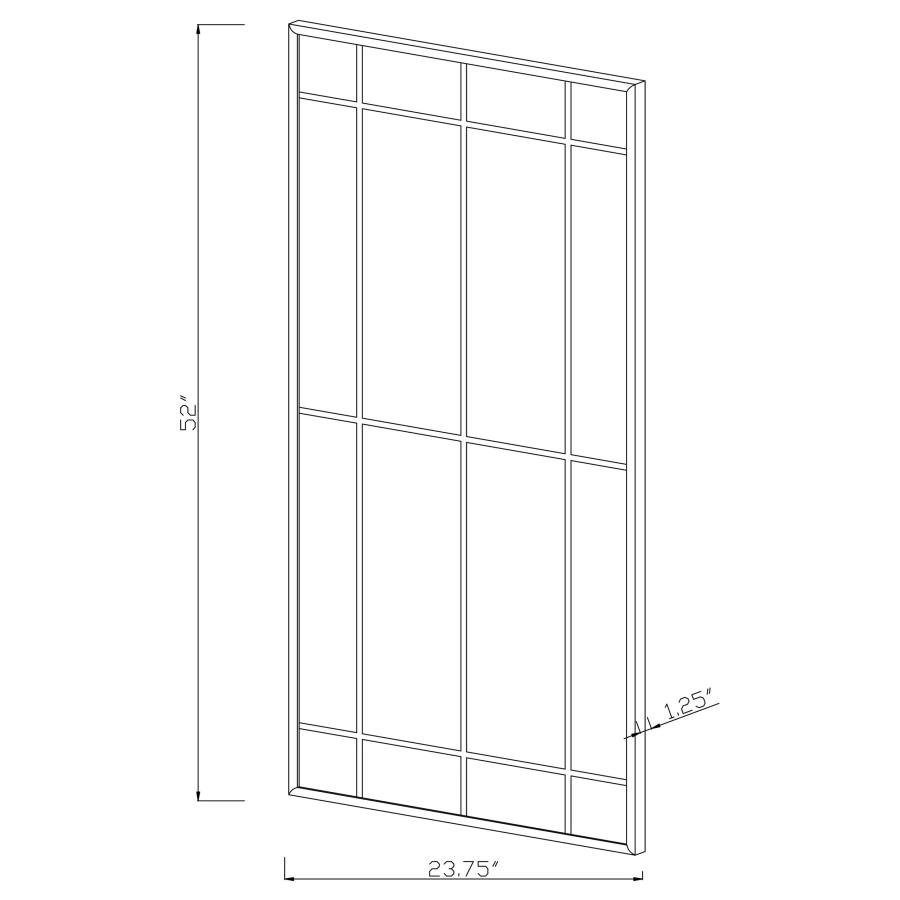 ANNETTA 24 X 52 INCH WINDOW PANE WALL MIRROR BLACK - Image 3